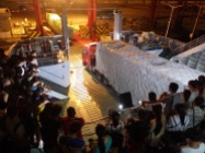 Ferry unloading in Haikou, Hainan, China